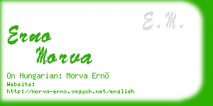 erno morva business card